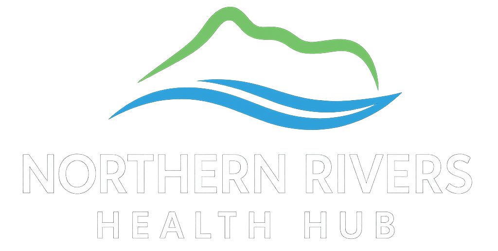 Northern Rivers Health Hub logo no background white text cropped